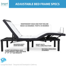 Load image into Gallery viewer, Adjustable Bed Base with Wireless Remote - zzZensleep