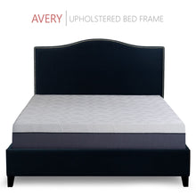 Load image into Gallery viewer, Avery Upholstered Platform Bed, 50&quot; Tall Headboard - Midnight Blue Denim - zzZensleep