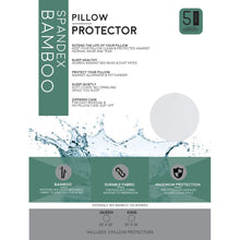 Load image into Gallery viewer, Premium Bamboo Pillow Protector - 100% Waterproof and Hypoallergenic Zipper Washable Cover - zzZensleep
