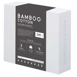 Bamboo Cotton Luxury Sheet Set - White - zzZensleep