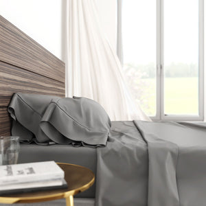Bamboo Cotton Luxury Sheet Set - Grey - zzZensleep