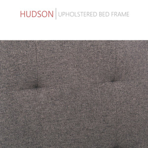Hudson Upholstered Platform Bed, 50" Tall Headboard - Heather Gray - zzZensleep