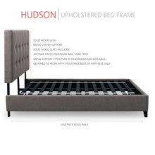 Load image into Gallery viewer, Hudson Upholstered Platform Bed, 50&quot; Tall Headboard - Heather Gray - zzZensleep