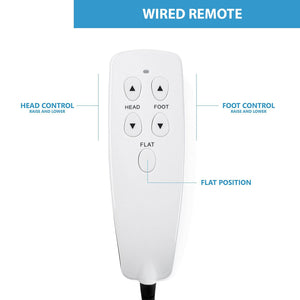 Adjustable Bed Base with Wired Remote - - zzZensleep